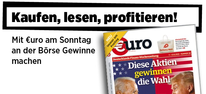 Jetzt immer freitags: Neue Ausgabe von €uro am Sonntag: Jahrhundertwahl in den USA - Diese Aktien gewinnen die Wahl Neue Ausgabe von €uro am Sonntag: Jahrhundertwahl in den USA - Diese Aktien gewinnen die Wahl | finanzen.net