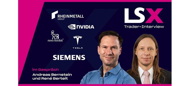 Trader-Interview mit Rene Berteit: Rheinmetall, Novo Nordisk, Nvidia, Tesla & Siemens AG