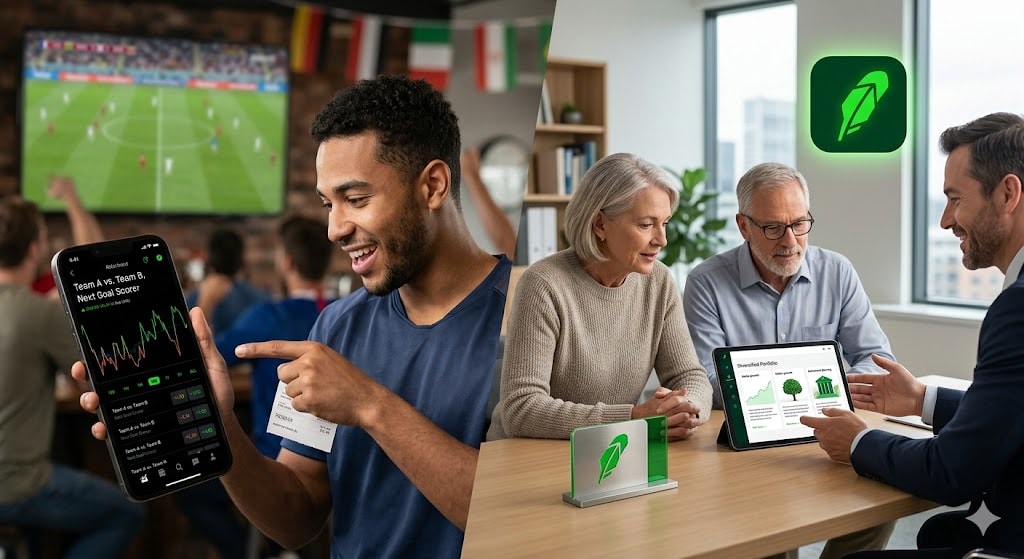 Wetten auf die WM, Planen für die Rente! Robinhoods Spagat zwischen Sportwette und Vermögensverwaltung!