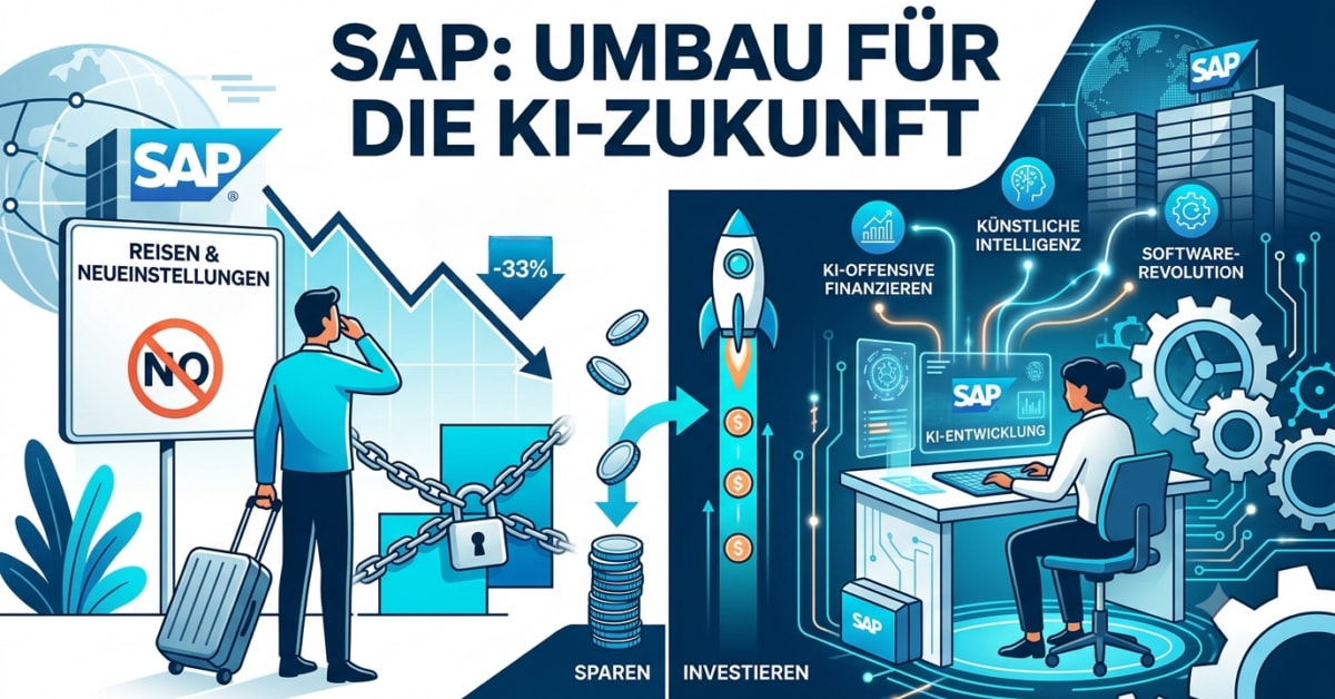 SAP – Einstellungen und Reisen sind auf Eis gelegt: der EU-Softwareriese will so eine „bedeutende“ KI-Offensive finanzieren!