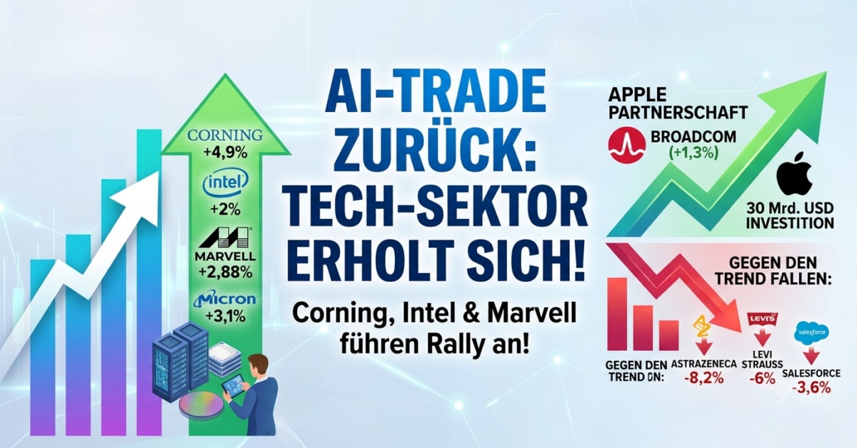 AI-Trade zurück – Der US-Technologiesektor erholt sich, während Corning, Intel & Marvell die Rally anführen!