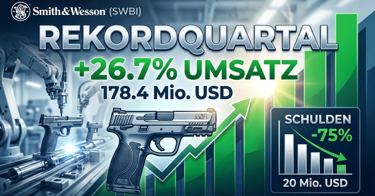 Smith & Wesson – US-Waffenschmiede gewinnt Marktanteile, Pistolen treiben Rekordquartal!
