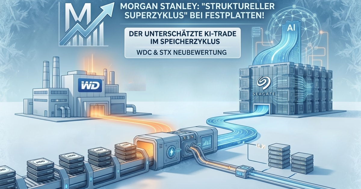 Western Digital & Seagate – Der unterschätzte KI-Trade im Speicherzyklus: Morgan Stanley sieht „strukturellen Superzyklus“ bei Festplatten!