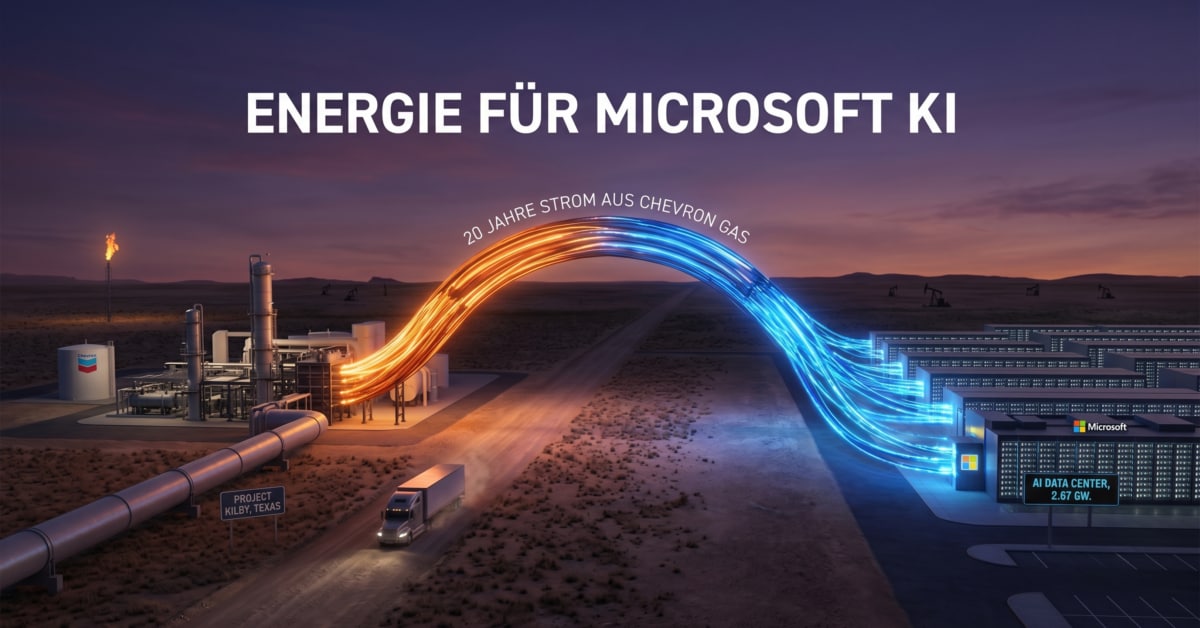 Chevron – Öl-Gigant wird zum Stromlieferanten für Microsofts KI-Rechenzentren in Texas!