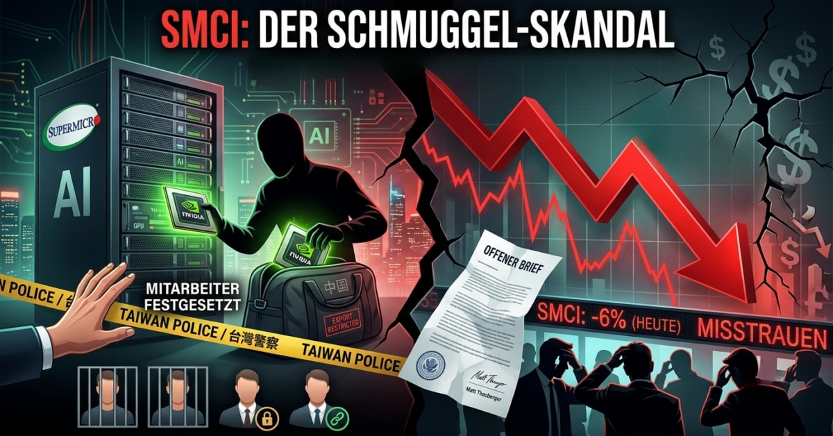 Super Micro – Der US-KI-Serverbauer kämpft in Taiwan gegen einen Schmuggel-Skandal und das Misstrauen der Anleger!