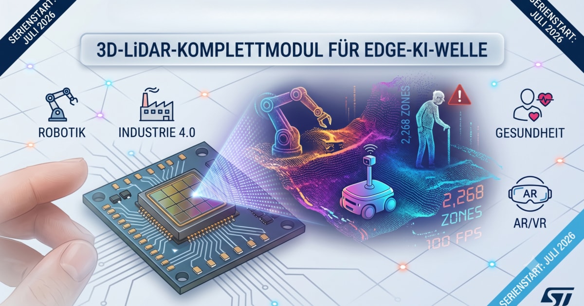 STMicroelectronics – Chip-Riese bringt kompaktes 3D-LiDAR-Modul für die Edge-KI-Welle!