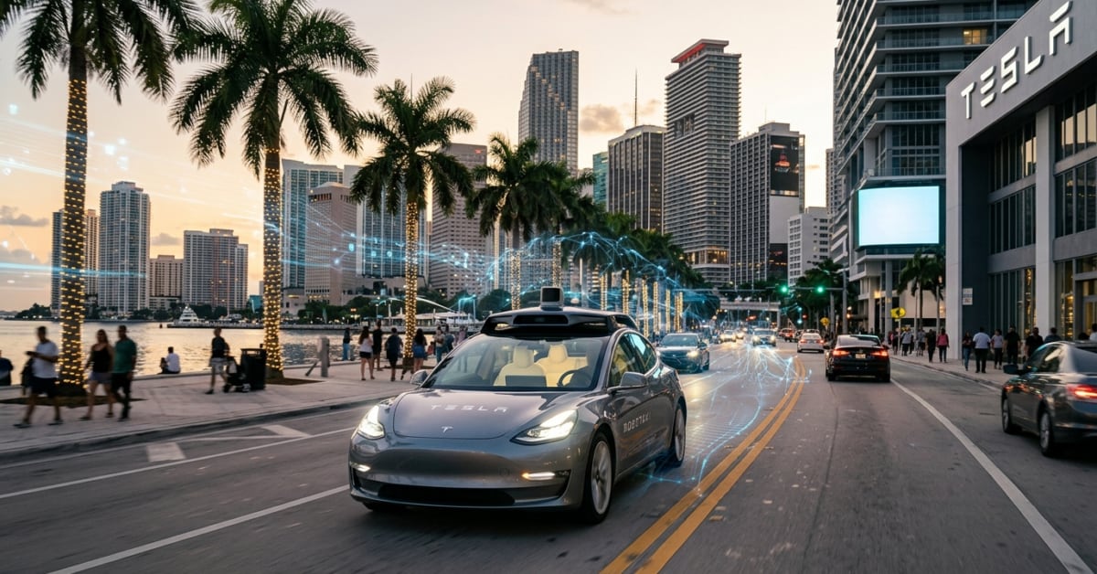 Tesla – Der E-Auto-Pionier rollt mit Robotaxis nach Miami und setzt alles auf KI!