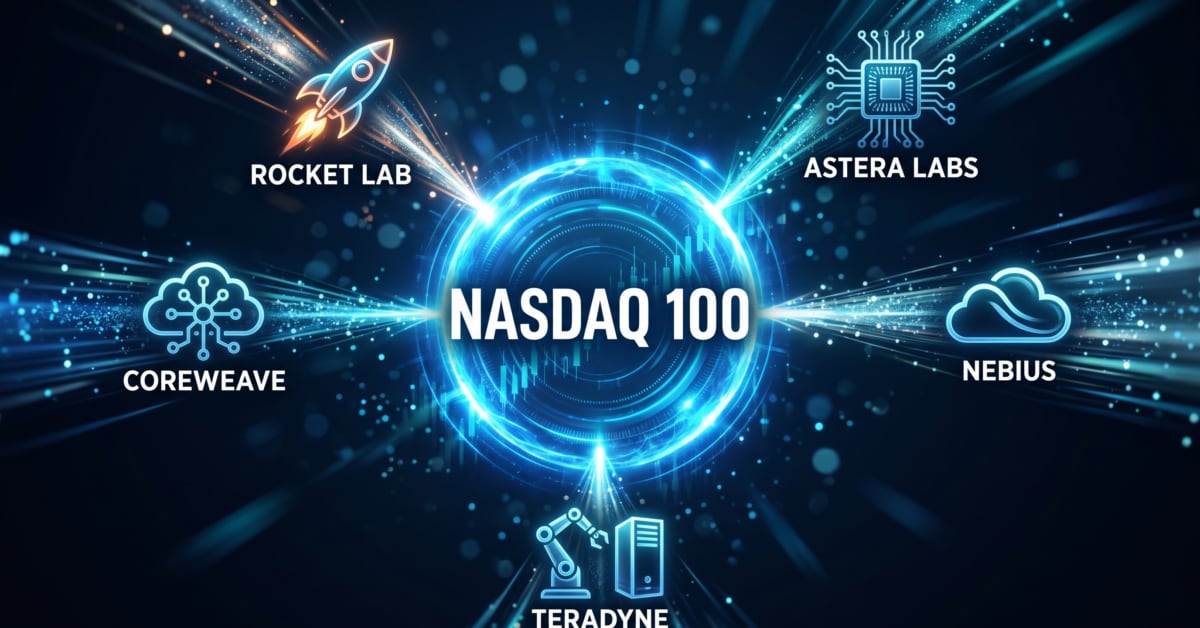Nasdaq-100-Aufsteiger: Rocket Lab, Astera, CoreWeave, Nebius und Teradyne - KI, Cloud und Raumfahrt hieven fünf Highflyer in den Elite-Index!