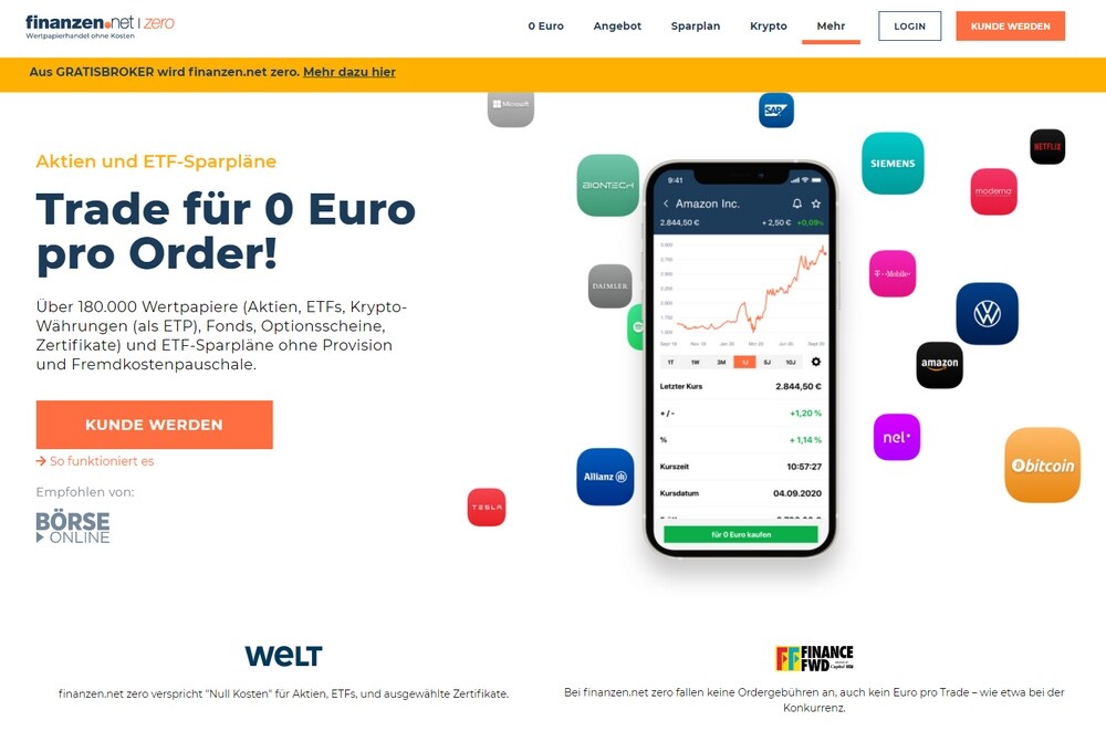 finanzen.net zero Test und Erfahrungen | finanzen.net