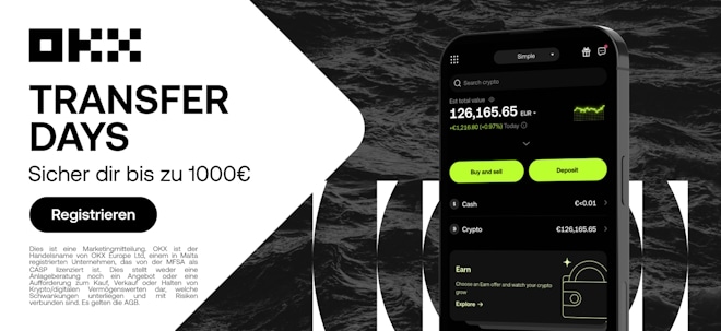 OKX Transfer Days: Verdiene bis zu 1.000 € in Bitcoin, wenn du zu OKX wechselst. Übertrage deine Assets jetzt zu OKX, um teilzunehmen. AGB gelten.