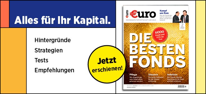 Jetzt wieder neu im Handel: Neues €uro Magazin: Die besten Fonds 2022 Neues €uro Magazin: Die besten Fonds 2022 | finanzen.net