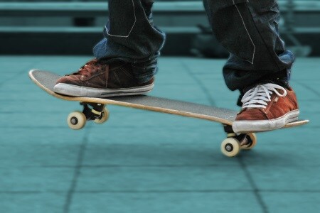 Skateboard fahren im Werk