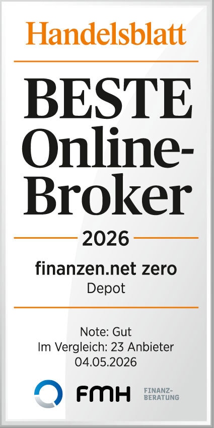 Handelsblatt: Beste Online-Broker 2026 - finanzen.net zero Depot, Note Gut
